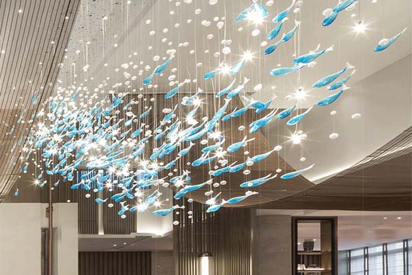 Fish shaped pendant light
